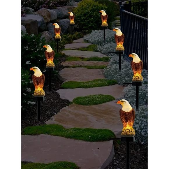 Eagle Figurine Garden Solar Stake Light Solar Eagle Lights Outdoor Decorative - Picture 6 of 6